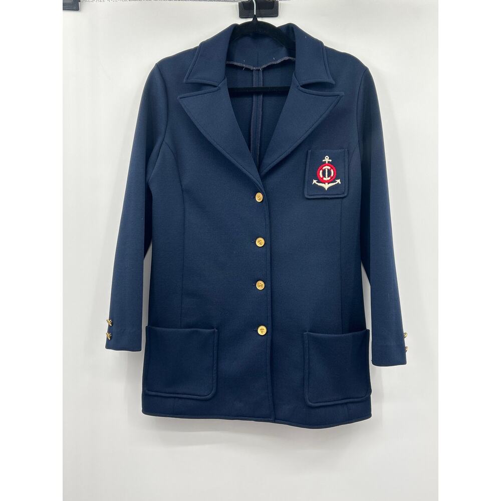 Classic Vintage Navy Tailored Blazer Leisure Jacket Nautical Preppy Size S/M?